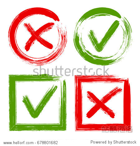 accept or decline symbol vector buttons for vote election