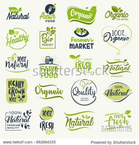 organic food farm fresh and natural product signs