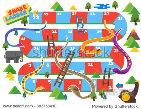 snake and ladder boardgame is fun for kid. vector