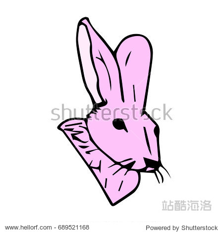 rabbit vector illustration. forest animal hare or