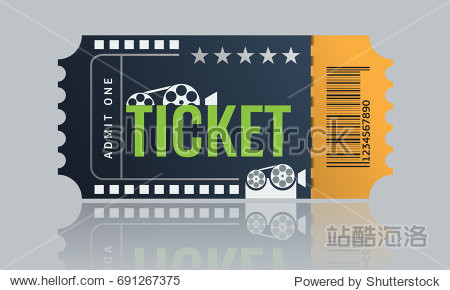 cinema ticket sample template design. trendy vector illustration