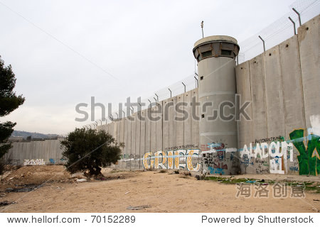 巴勒斯坦的以色列分离墙。 - 其它,建筑物\/地标