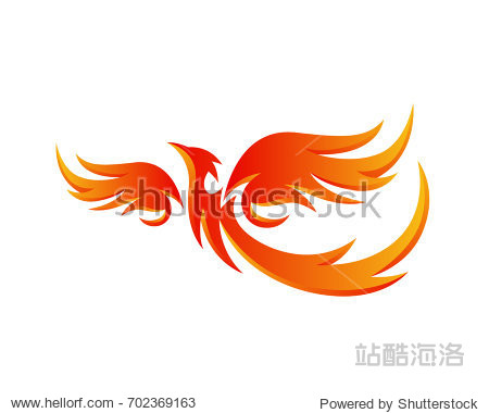 modern flaming phoenix logo symbol