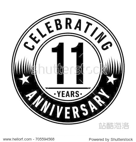 11 years anniversary logo. vector and illustration.