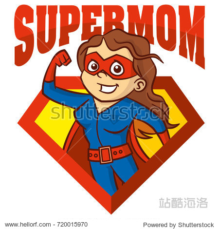 super mom hero superhero cartoon character vector
