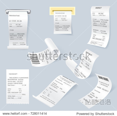 shop reciept retail ticket isolated object realistic financial