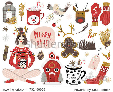 collection of merry christmas and happy new year