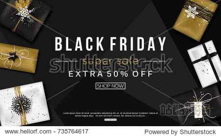 black friday sale banner template with christmas