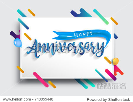 happy anniversary typography vector design for greeting cards