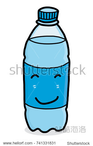 drinking water bottle / cartoon vector and , hand