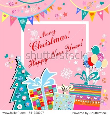 happy new year greeting card.