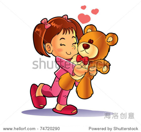 little girl and teddy bear