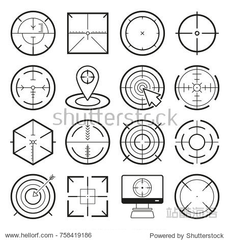 different icon set of targets and destination.