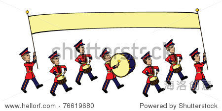 marching band cartoon vector image.