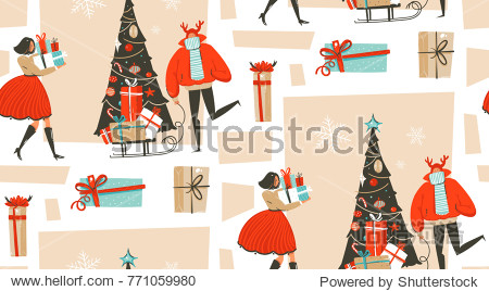 vector abstract fun merry christmas time cartoon illustration