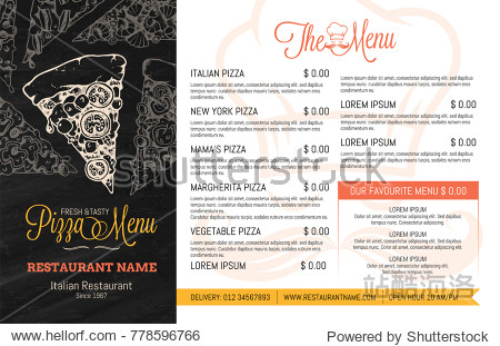 vector illustration of pizza slices with many different tastes