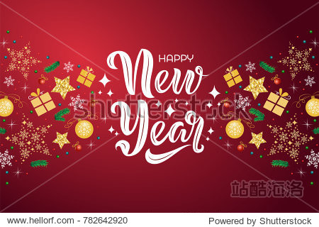vector illustration. new year lettering.