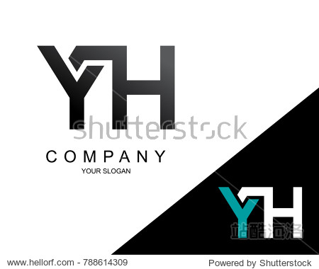 letter yh logo icon design template element