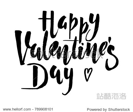 happy valentines day vintage card with vector lettering