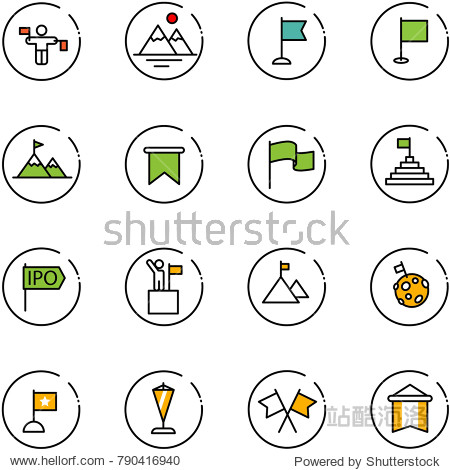 line vector icon set - traffic controller vector