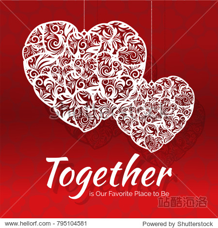 romantic valentines day invitation card with text and heart