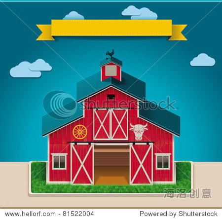 vector farm barn building icon