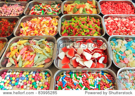 background made of colorful sweets and candies