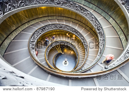 spiral staircase in a museum of vatican.