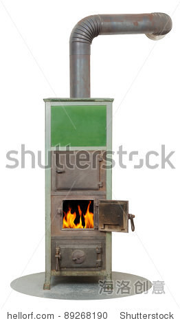 wood and coal fired burning masonry heater stove