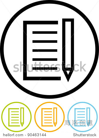 written text - vector icon isolated on white
