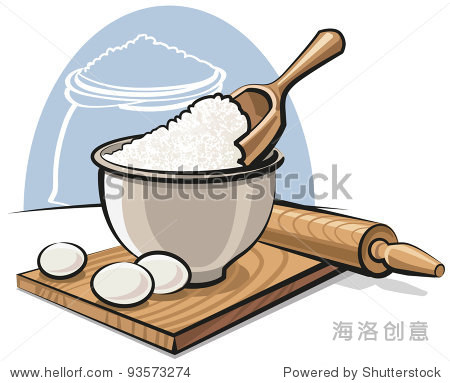 flour in bowl with eggs