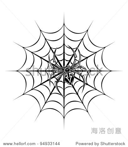 在web生物视频。矢量图-动物/野生纹身,自然平方根蜘蛛图片
