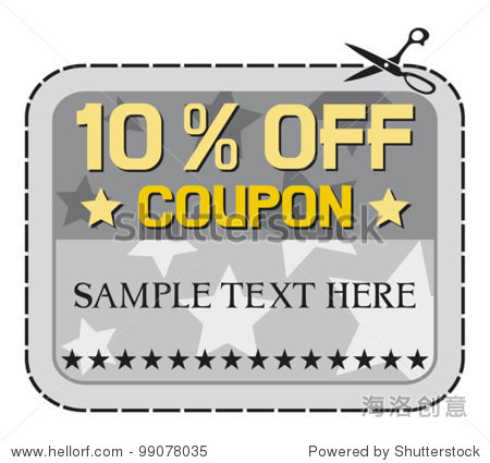 优惠券销售- 10%。(百分之十的折扣,折扣标签