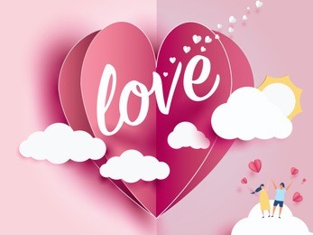 card valentines day abstract background with text love and