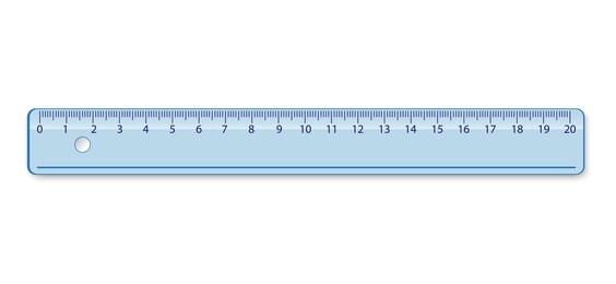 school measuring plastic ruler 20 centimeter in blue color