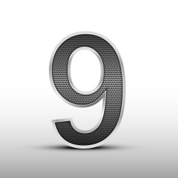 简单黑色立体数字设计,阿拉伯数字9