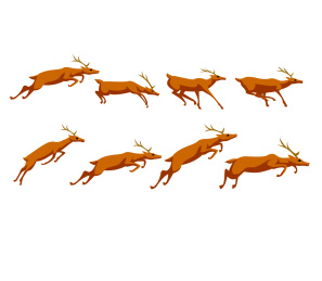 矢量的卡通鹿奔跑的动态图像