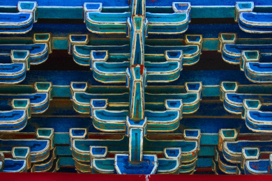 北京故宫中国传统彩绘斗拱