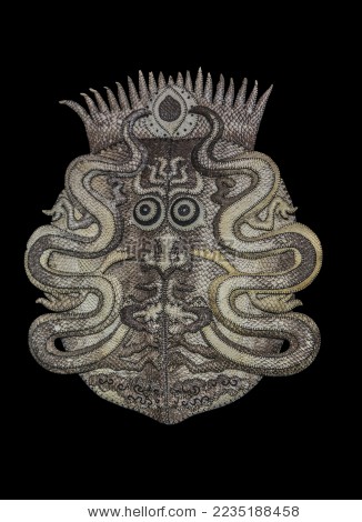 赫哲族鱼皮萨满图腾-蛇神 - 站酷海洛正版图片, 视频, 音乐素材交易