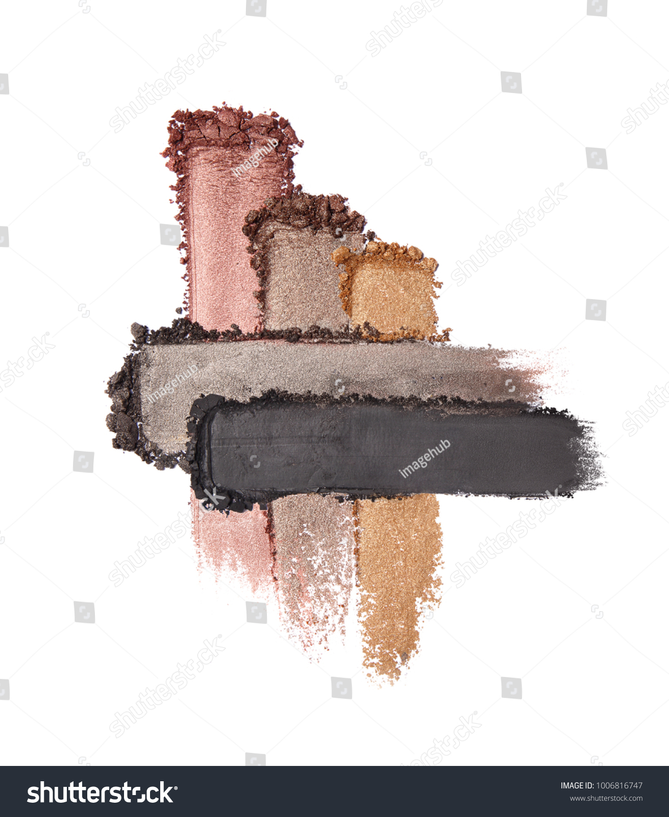 Crushed eyeshadow isolated on white
