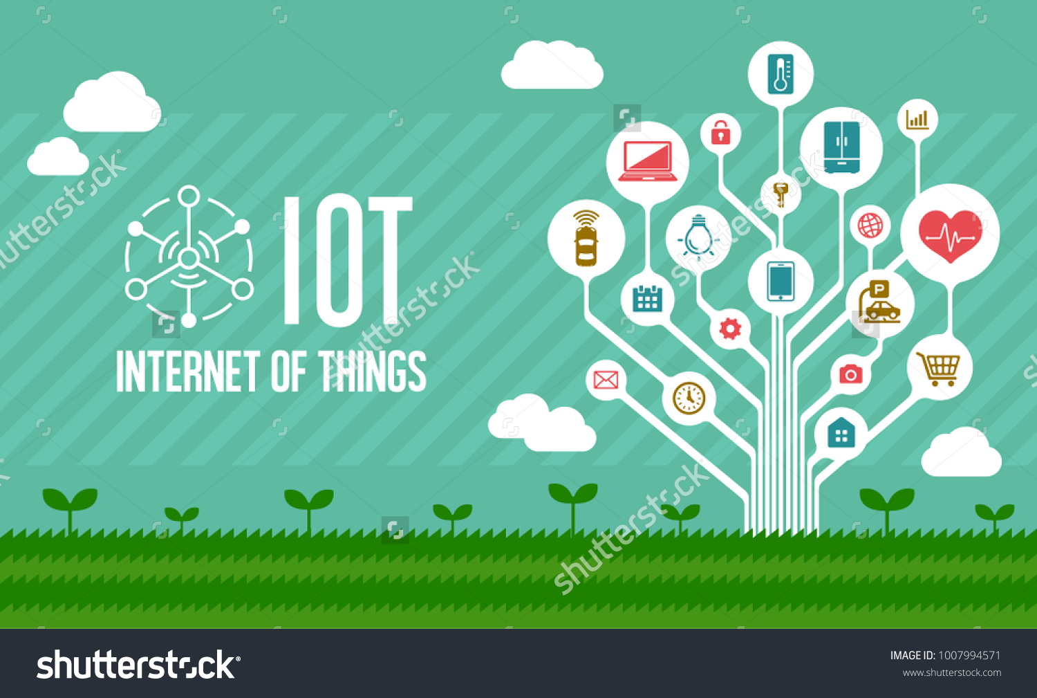 IoT ( internet of things ) image illustration (tree) . 