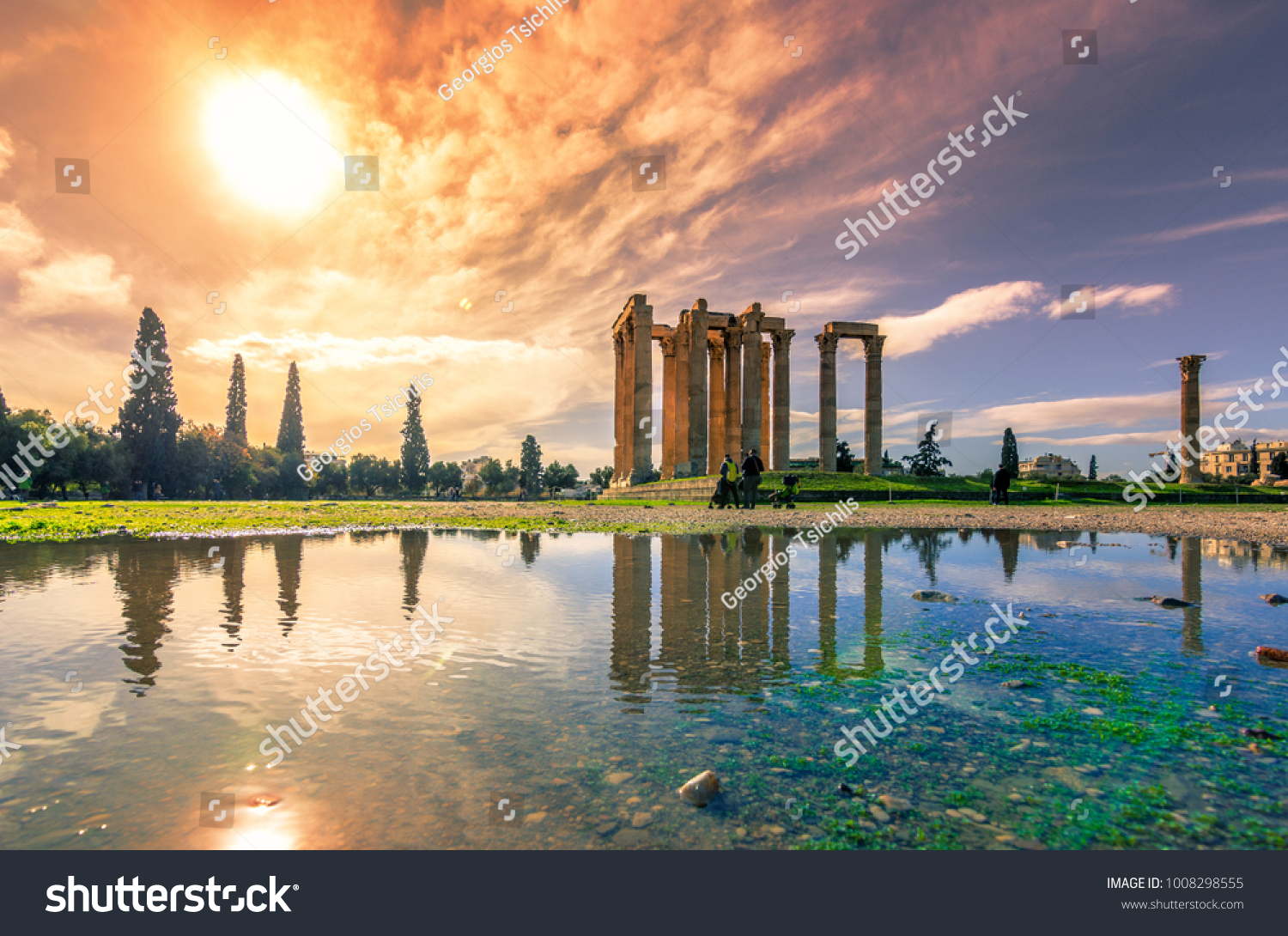 The Temple of Olympian Zeus (Greek: Naos tou Olimpiou Dios) also known as the Olympieion Athens Greece.