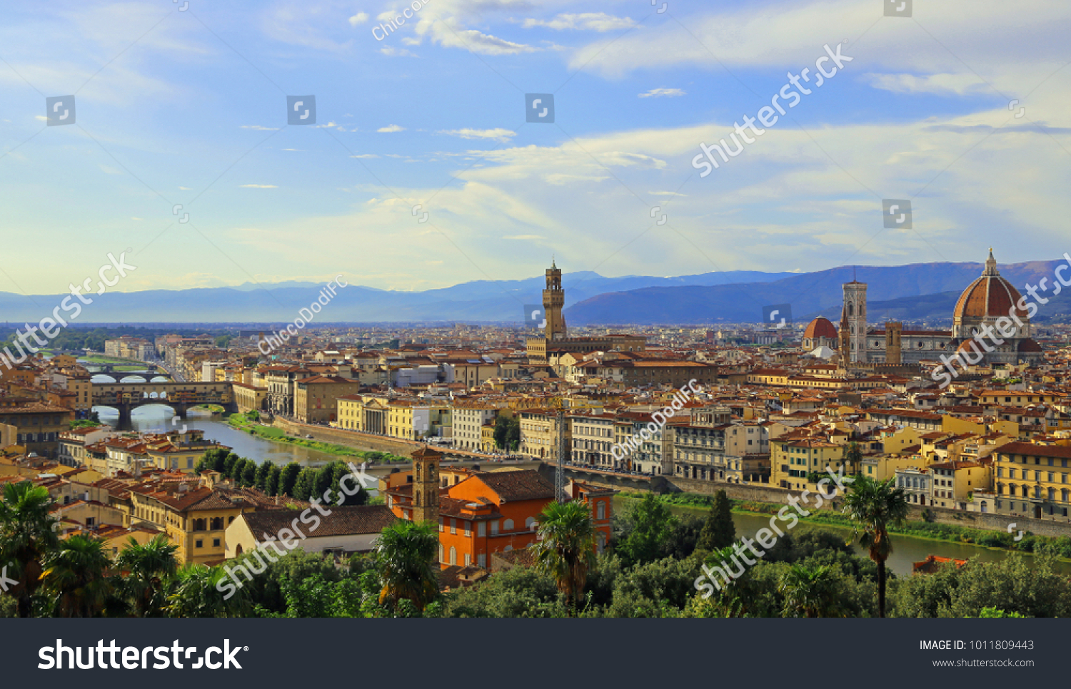 Great Panorama of Florence in Italy with very vibrant colors