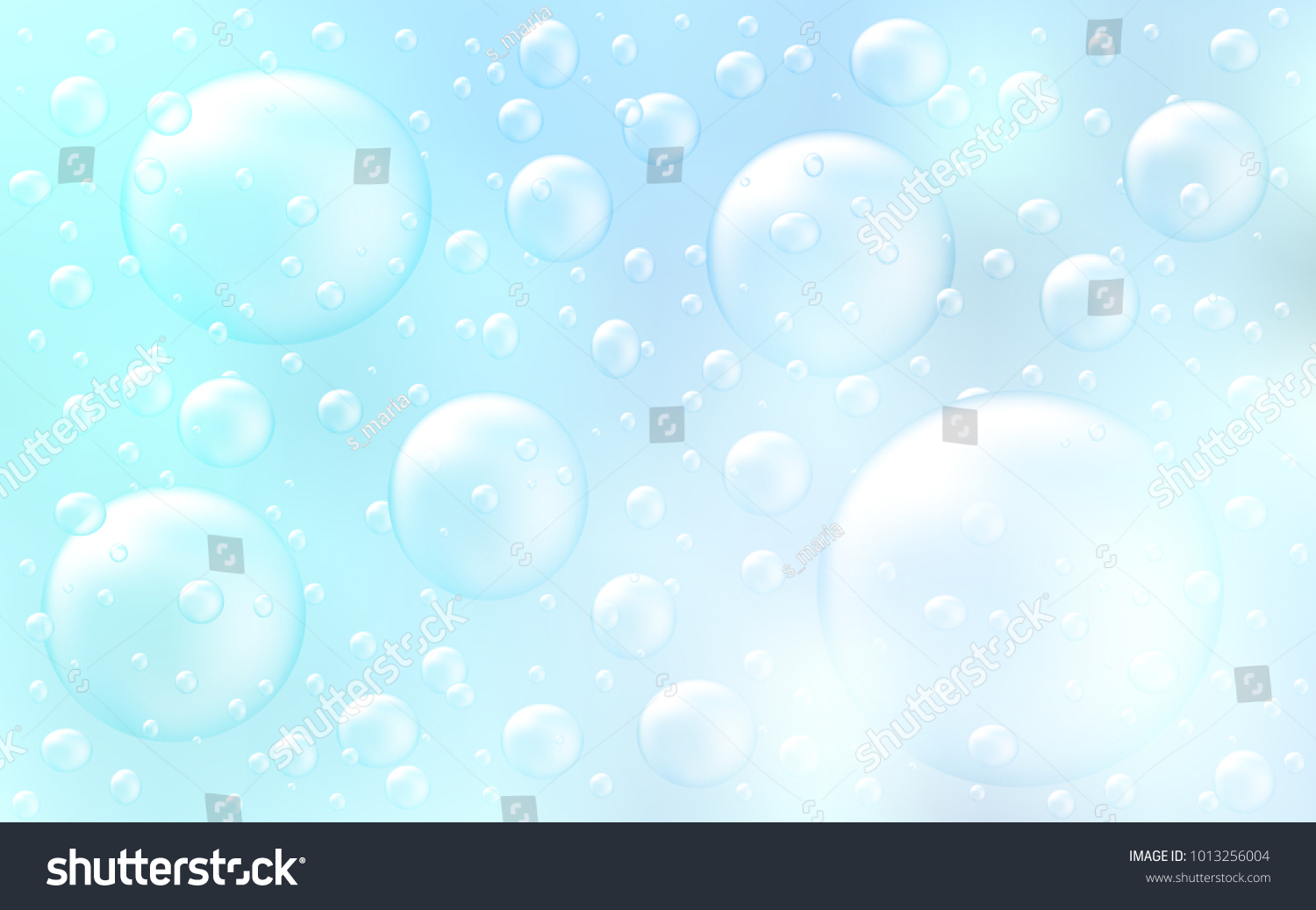 Light BLUE vector background with bubbles. Abstract illustration with colored bubbles in nature style. The pattern can be used for aqua ad  booklets.