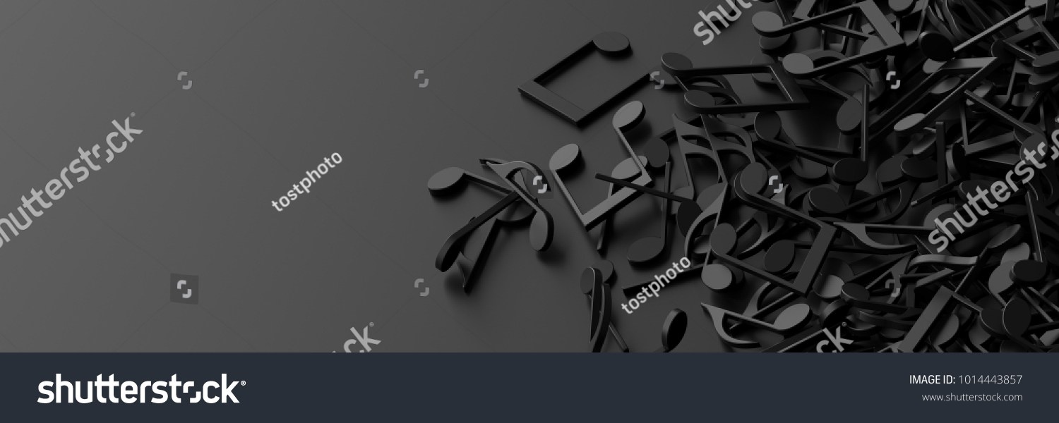 Infinite musical notes  art and music 3d rendering conceptual background