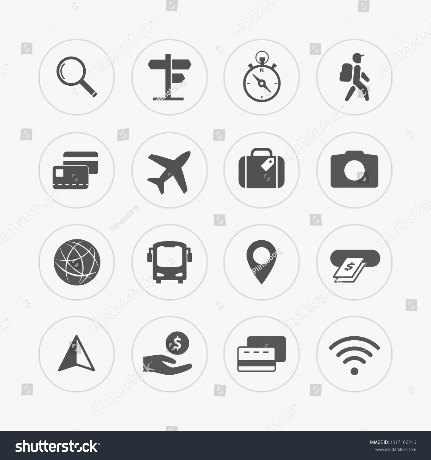 Simple travel icons set.