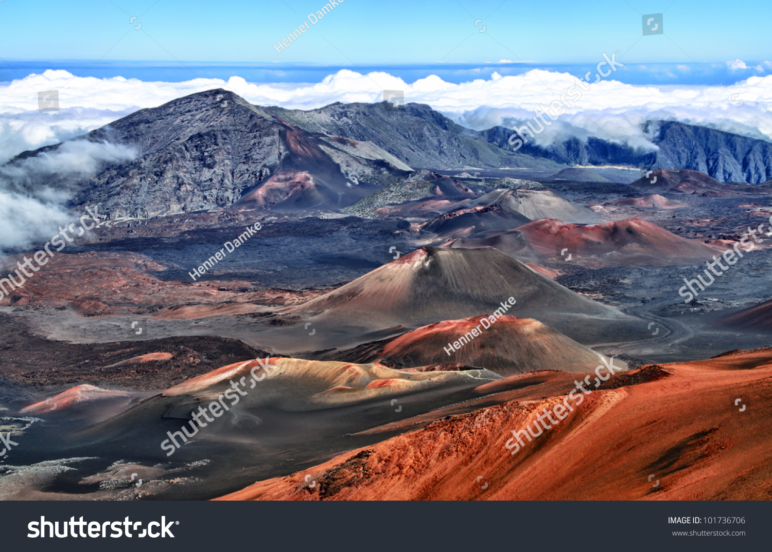 Caldera of the Haleakala volcano (Maui  Hawaii)  - HDR image