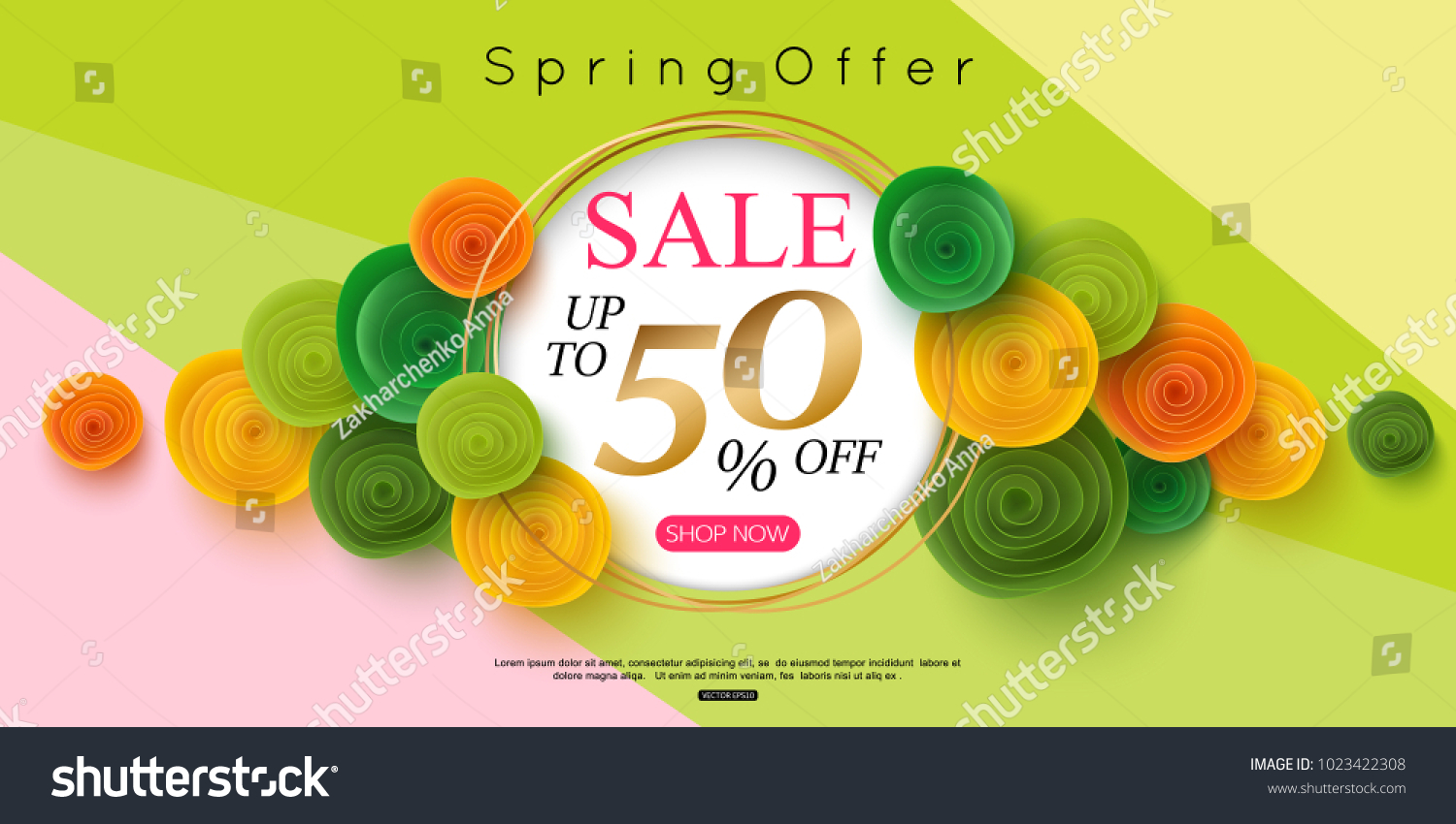 horizontal spring sale banner design vector illustration