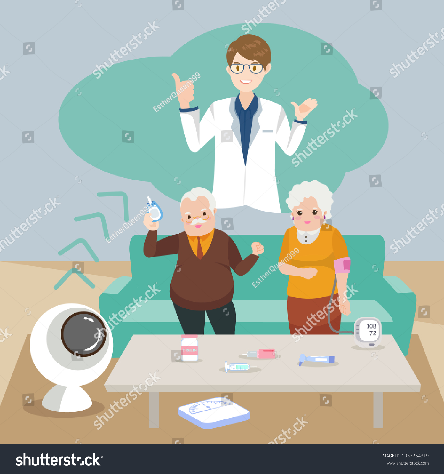 old people with blood pressure in the home
