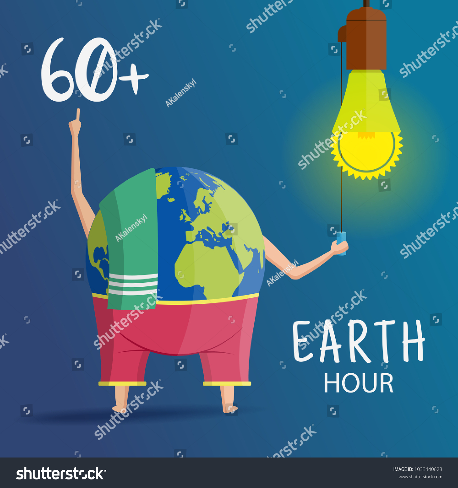 Vector Illustration on the theme Earth Hour. For a poster or banner 